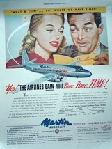 Martin Aircraft The Airlines Gain You Time Advertisement Art 1947 - £15.13 GBP