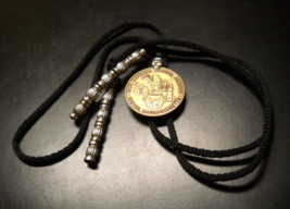 Shriner&#39;s Bolo Tie 1984 Imperial Council Session Bedazzled Gold Colored ... - $14.99