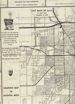 Holiday Inn Courtesy Map of Jackson Michigan 1960&#39;s - £14.22 GBP