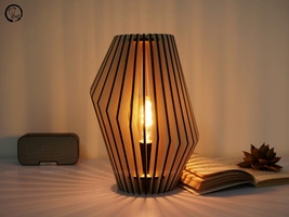 Scandinavian Wood Table Lamp Contemporary Bedside Lamp Minimalist Desk Light - £78.63 GBP
