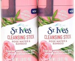 2 St Ives 1.59 Oz Rose Water &amp; Bamboo Cleansing Stick Washes Away Excess... - $24.99