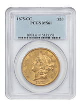 1875-CC $20 PCGS MS61 - $13,749.75