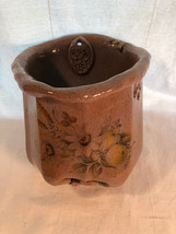 Peterson Pottery Brown Wall Pocket Vase Mint - $29.99