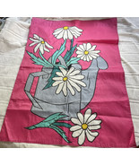 Beautiful sewn Nylon Large Pink Garden flag Watering Can Daisies Flowers - £8.95 GBP