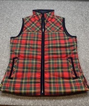 J.Crew Tartan Plaid Wool Puffer Velvet Trim Vest Mountain Outdoor Size S... - $24.74