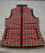 J.Crew Tartan Plaid Wool Puffer Velvet Trim Vest Mountain Outdoor Size S... - $33.98 CAD