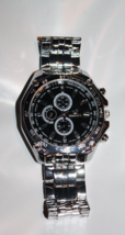 New Fashion Alloy Quartz Black Mens Wristwatch Causal Business Watch Sil... - $13.50