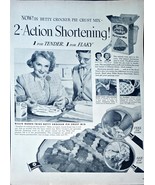 Betty Crocker Pie Crust 2-Action Shortening 1 for tender -1953 Vintage P... - $19.77 CAD