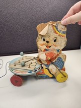 Vintage Fisher Price Ziggy Zilo 737 Musical Pull Toy Bear with Xylophone 1970s - $9.89