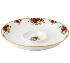 Royal Albert Old Country Roses Chip &amp; Dip 13&quot; Round Serving Bowl 1 PC. New - £48.17 GBP