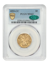 1893-CC $5 PCGS/CAC MS63 - $15,277.50