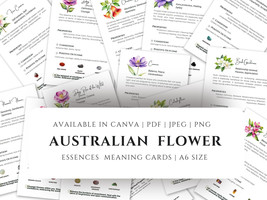 69 Australian Bush Flower Essences with Crystals A6 Size ,Apothecary herb  - $15.00