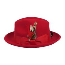 Men's Milani Wool Fedora Hat Soft Crushable Lined FD219 Fire Red image 3