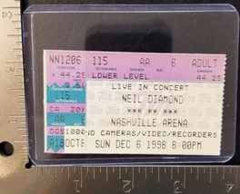 NEIL DIAMOND - VINTAGE DEC. 6, 1998 CONCERT TICKET STUB - $10.00