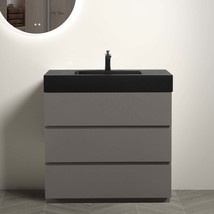 Alice 36&quot; Gray Vanity: Modern Bathroom Storage - £656.98 GBP