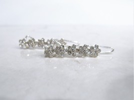 Two small tiny clear flower crystal hair pin clip barrettes fine hair - £9.58 GBP