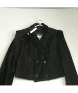 black velour blazer jacket button front short style she said brand size 0 - $27.73 CAD