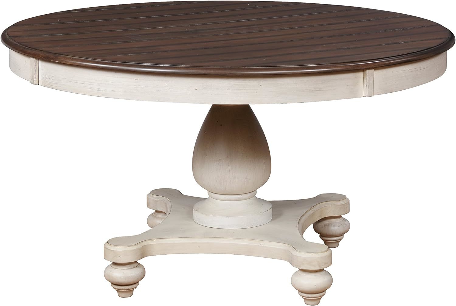 Roundhill Furniture Arch Weathered Round Dining Table Pedastal Base, Multicolor. - $713.98