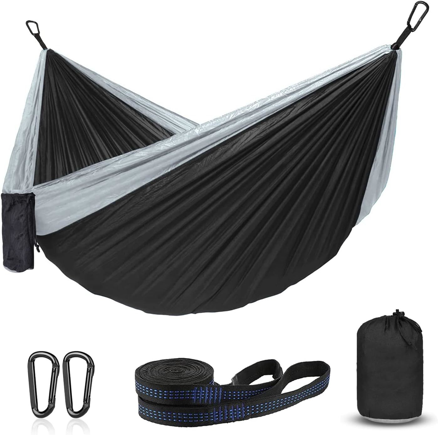 Hammock Camping, Portable Single/Double Hammocks For Outdoor Hiking, Bla... - $31.99