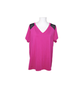 Torrid Activewear Pullover T Shirt Womens Pink Black V Neck Short Sleeve... - $20.29