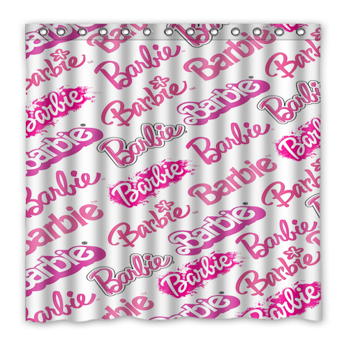 New!!! Cute Barbie Custom Waterproof Polyester Shower Curtain 4 Size Item image 2