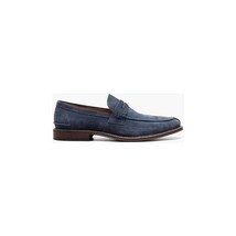 25550-415 Stacy Adams Marlowe Algonquin Moc Toe Penny Slip On Navy Suede image 3
