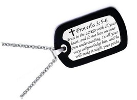 Men's English Bible Dog Tags Military Army for - £32.34 GBP