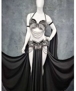 Made to order belly dance costume , crystals sparkling bra belt skirt se... - $459.00