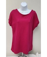 Lauren Ralph Lauren Shirt Women Button Shoulders  Purple Tee Soft - £9.12 GBP
