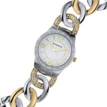 NEW Rousseau 9409 Womens Angelica Austrian Swarovski 2-Tone Twist Bracelet Watch - £15.62 GBP
