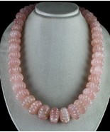 Vintage Natural Rose Quartz Melon Carved Beads 2406 Ct Gemstone Silver N... - €838,84 EUR