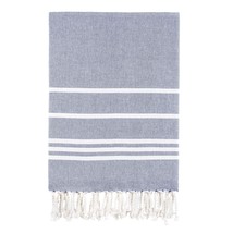 Bello Turkish Towel, Vartan Black &amp; White, Handwoven Peshtemal, 39 x 66.... - $27.95