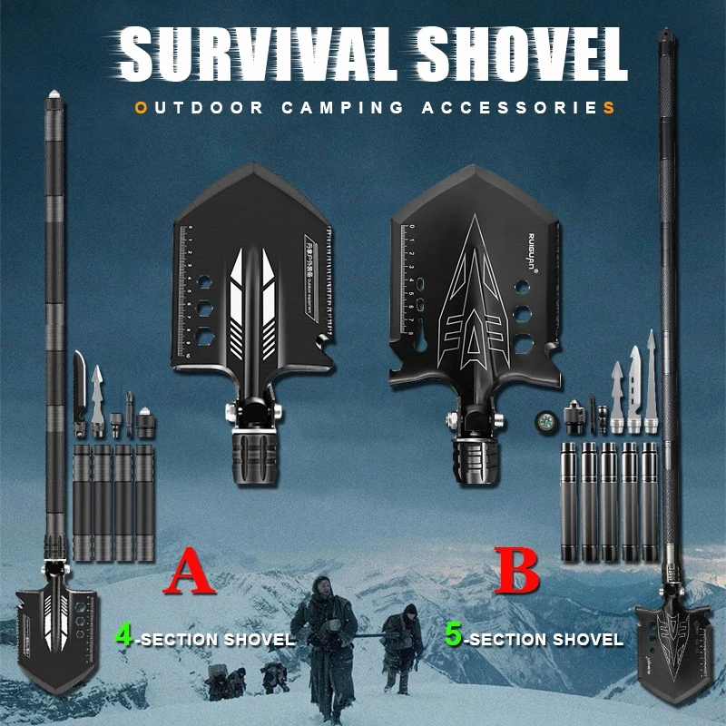 Outdoor Camping Shovel Set For Survival Folding Tactical Military Shovel - £46.57 GBP+