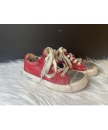 Disney Girls 9/10 Red and Silver Tennis Shoes with Minnie Signature, Pre... - $10.48 CAD