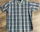 Wrangler Shirt Pearl Snap Mens 2XT Tall Short Sleeve Western Blue Plaid ... - £14.44 GBP
