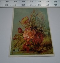 Home Treasure Trading Card Greeting Red Pink Wild Flowers at Pond Edge N... - $9.49