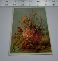 Home Treasure Trading Card Greeting Red Pink Wild Flowers at Pond Edge No. 995 - £7.32 GBP