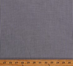 Pinstripe Shirting Black &amp; White Stripes Lightweight Fabric by the Yard D162.33 - £4.76 GBP