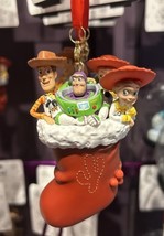 Disney Parks Toy Story Woody Buzz Lightyear &amp; Jessie Stocking Ornament NWT - $46.99