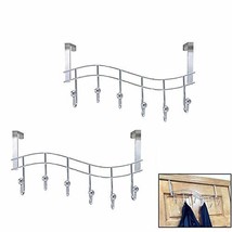 Pack of 2 Over The Door Rack with Hooks, 6 Hangers for Towels Coats Clot... - $10.77