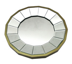 Zeckos 13 1 2 Inch Diameter Gold Finished Pie Plate Wall Mirror - £48.12 GBP