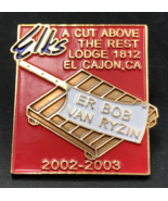 2002-2003 BPOE Elks Lodge 1812 El Cajon CA Enamel Pin ER Bob Van Ryzin - £7.32 GBP