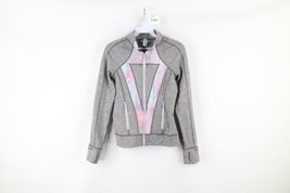 Ivivva Lululemon Girls Size 12 Define Full Zip Track Jacket Heather Gray Rainbow - £30.93 GBP