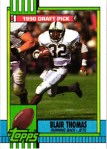 Blair Thomas 1990 Topps Draft Pick NFL Football Card 448 NY Jets Penn State - £1.00 GBP