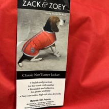 Zack &amp; Zoey Dogs Noreaster Blanket Coat Jacket Red Reflective Fleece Large NWT - £21.49 GBP