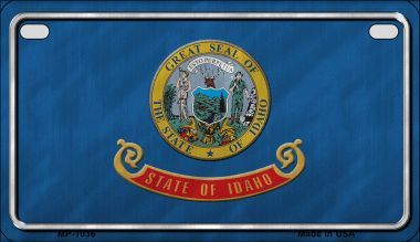 Idaho State Flag Metal Novelty Motorcycle License Plate