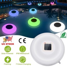 Solar Powered Led Floating Lights Garden Pond Pool Lamp Rotating Color Changing - £22.72 GBP