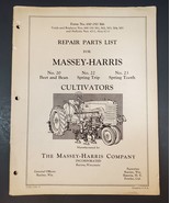 Vintage 1954 Massey Harris 20, 22 &amp; 23 Cultivators Repair Parts List - £13.99 GBP