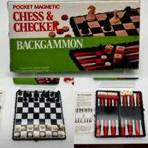 Vintage Cathay Pocket Magnetic Standing Chess Board Game - complete works great - £11.04 GBP