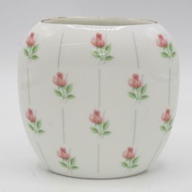 Vintage Baby Rose Otagiri Japan Pocket Vase White Floral Pink 4.5&quot; - £20.56 GBP